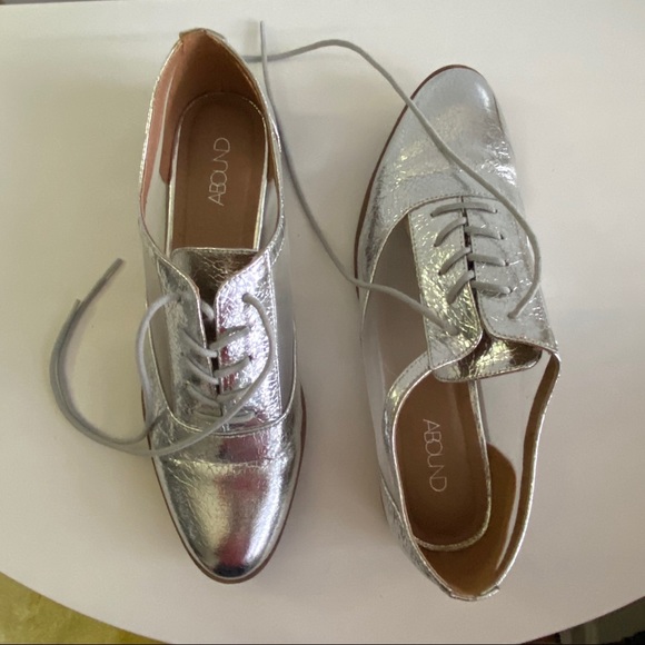 ABOUND mesh lace up oxford sneakers flat Silver - Picture 3 of 4